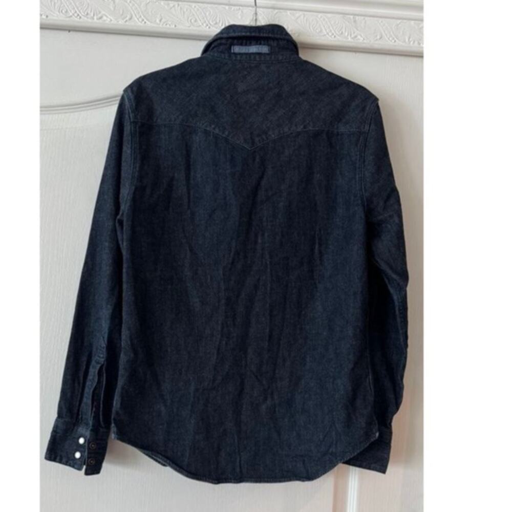 Levi’s Men’s Small Western Denim Shirt Dark Blue - Pearl Snap 65816-0005 - Picture 4 of 14
